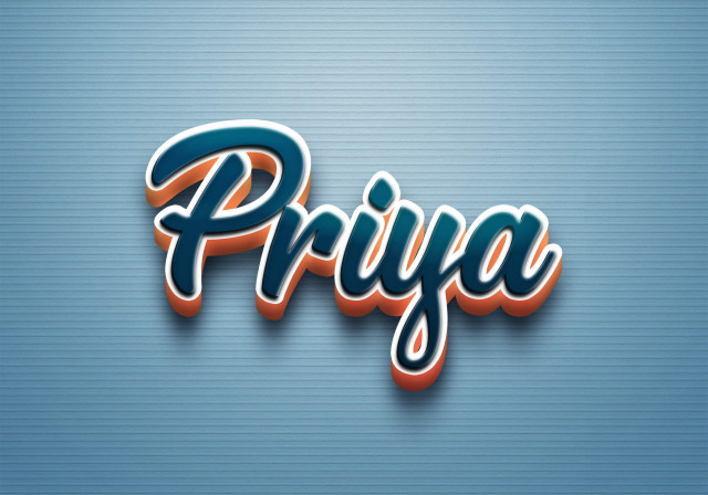 Free photo of Cursive Name DP: Priya