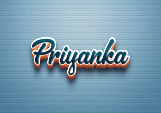 Free photo of Cursive Name DP: Priyanka