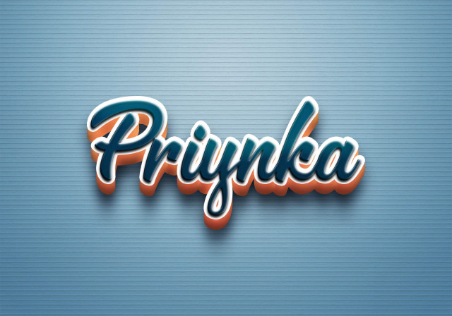 Free photo of Cursive Name DP: Priynka