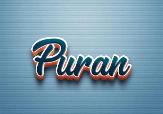 Free photo of Cursive Name DP: Puran