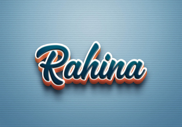 Free photo of Cursive Name DP: Rahina