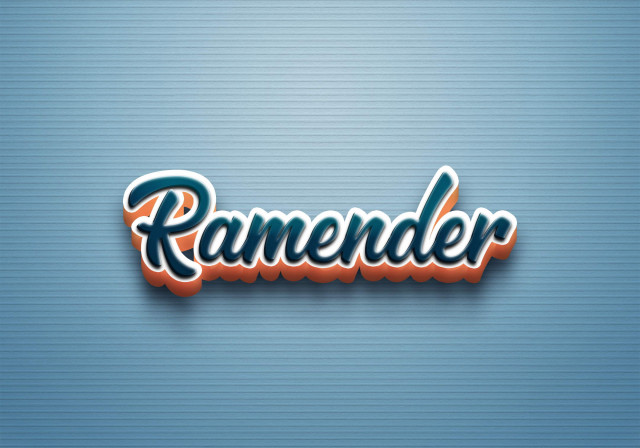 Free photo of Cursive Name DP: Ramender