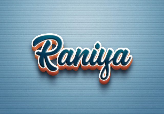 Free photo of Cursive Name DP: Raniya