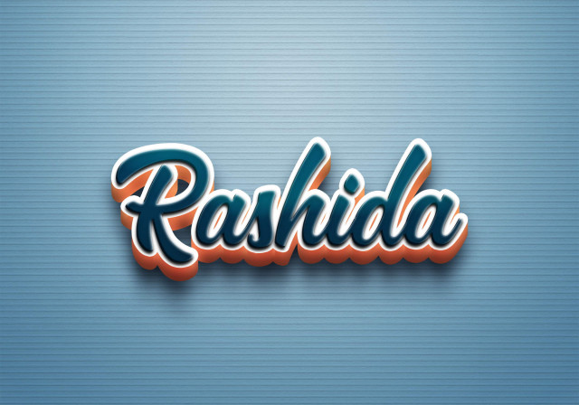 Free photo of Cursive Name DP: Rashida