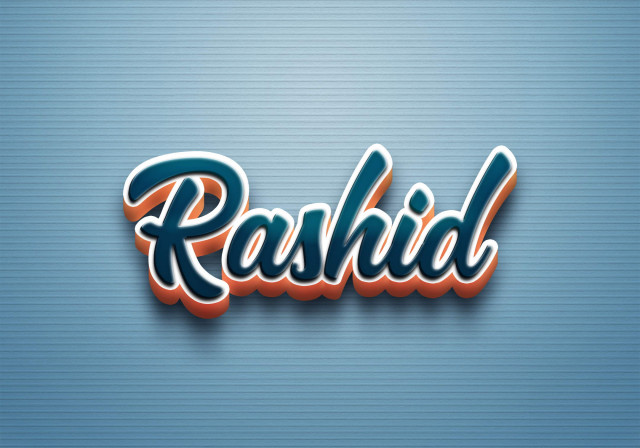 Free photo of Cursive Name DP: Rashid