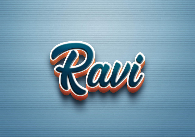 Free photo of Cursive Name DP: Ravi