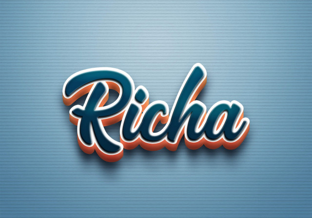 Free photo of Cursive Name DP: Richa
