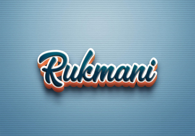 Free photo of Cursive Name DP: Rukmani