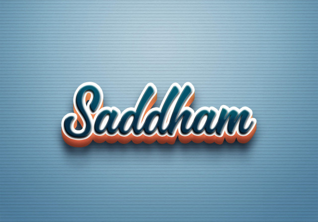 Free photo of Cursive Name DP: Saddham