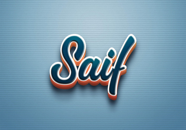 Free photo of Cursive Name DP: Saif