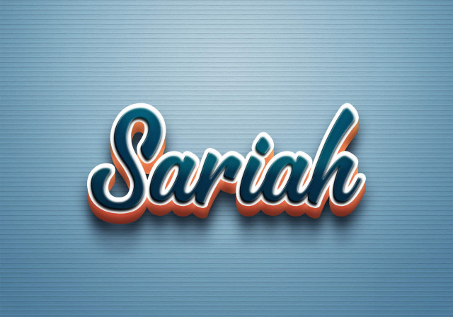 Free photo of Cursive Name DP: Sariah