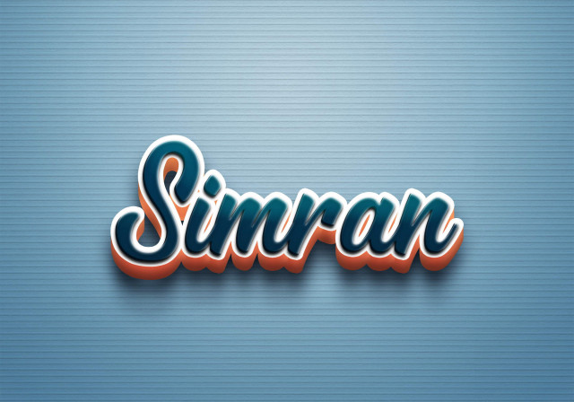 Free photo of Cursive Name DP: Simran
