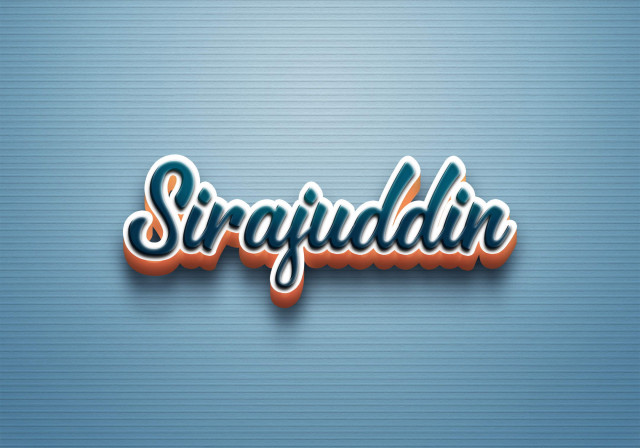 Free photo of Cursive Name DP: Sirajuddin