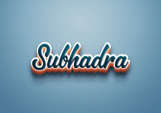 Free photo of Cursive Name DP: Subhadra