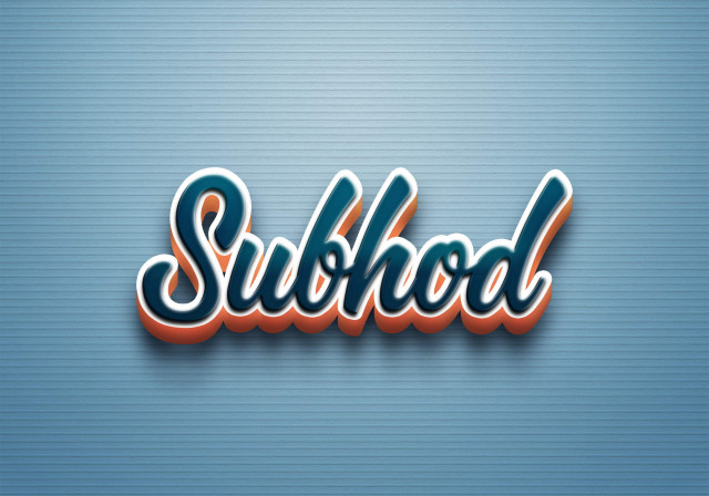 Free photo of Cursive Name DP: Subhod