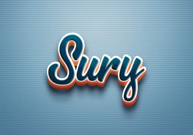 Free photo of Cursive Name DP: Sury