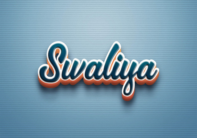 Free photo of Cursive Name DP: Swaliya