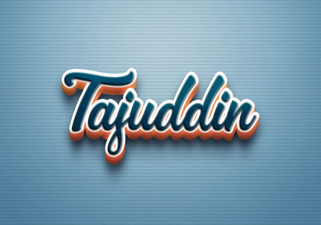 Free photo of Cursive Name DP: Tajuddin