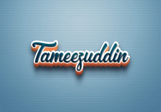 Free photo of Cursive Name DP: Tameezuddin