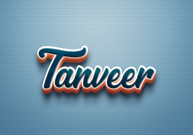 Free photo of Cursive Name DP: Tanveer