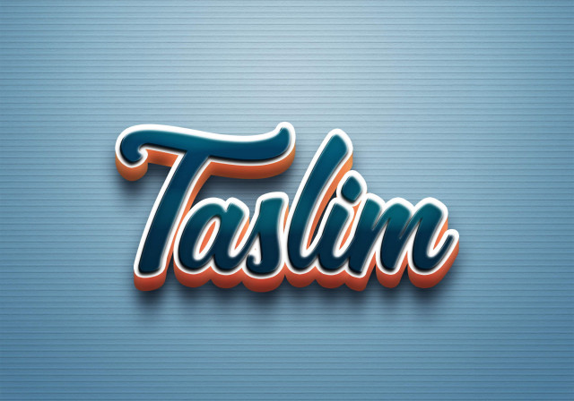 Free photo of Cursive Name DP: Taslim