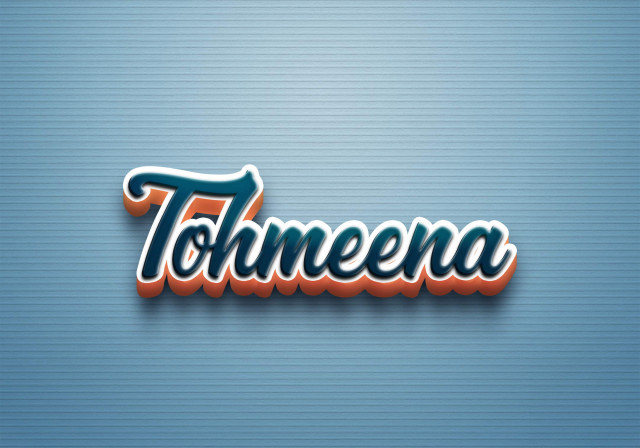 Free photo of Cursive Name DP: Tohmeena