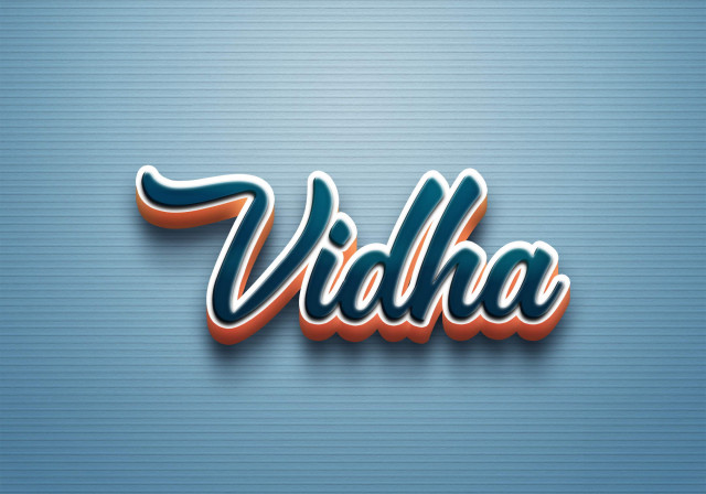 Free photo of Cursive Name DP: Vidha