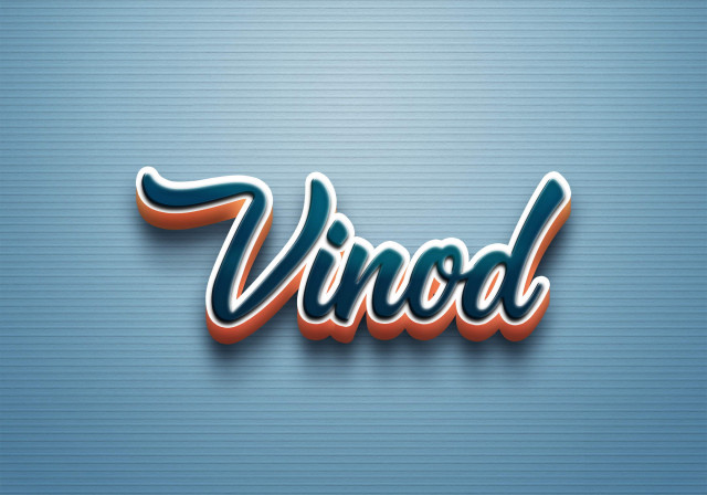 Free photo of Cursive Name DP: Vinod