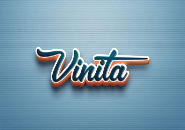 Free photo of Cursive Name DP: Vinita