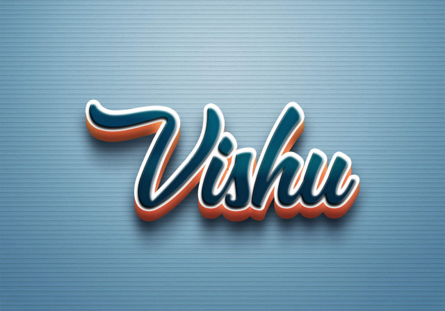 Free photo of Cursive Name DP: Vishu