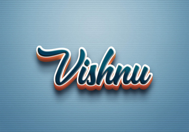 Free photo of Cursive Name DP: Vishnu