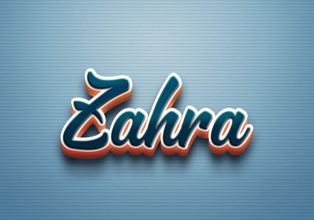 Free photo of Cursive Name DP: Zahra