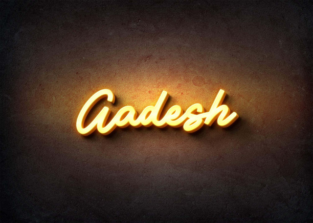 Free photo of Glow Name Profile Picture for Aadesh