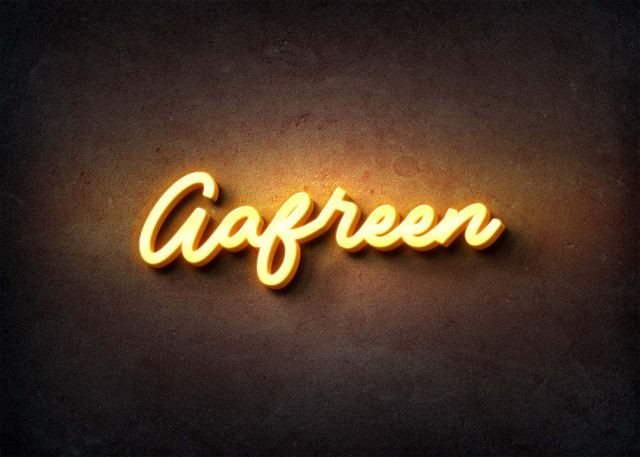 Free photo of Glow Name Profile Picture for Aafreen
