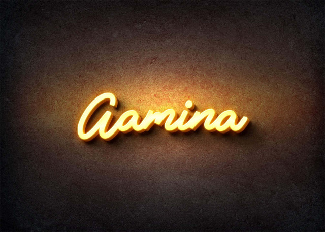 Free photo of Glow Name Profile Picture for Aamina