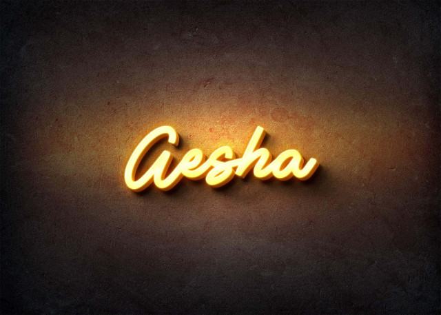 Free photo of Glow Name Profile Picture for Aesha