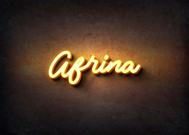 Free photo of Glow Name Profile Picture for Afrina