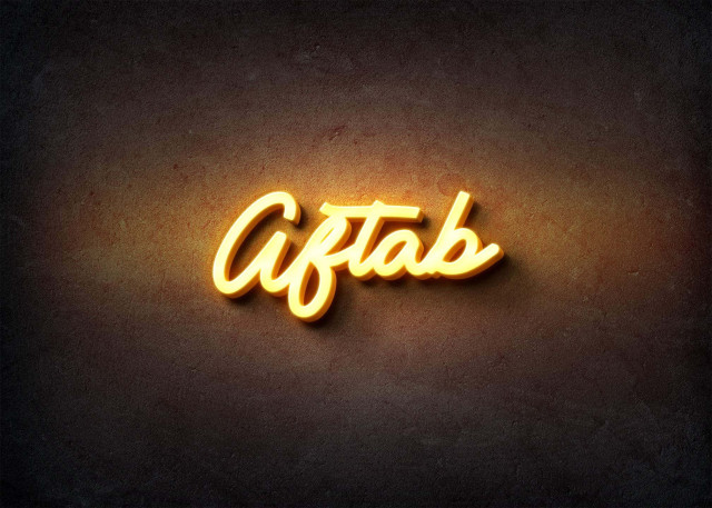 Free photo of Glow Name Profile Picture for Aftab