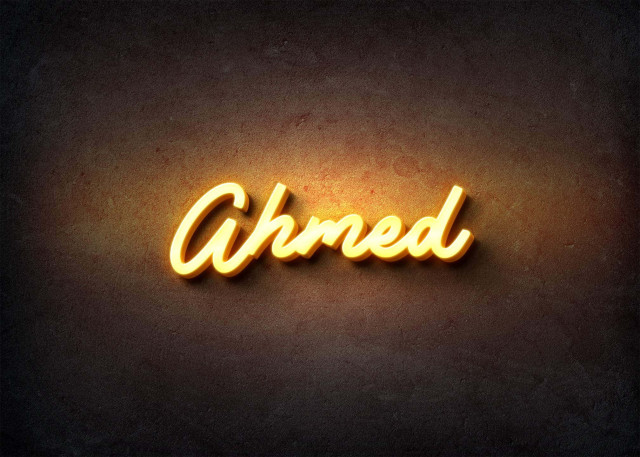 Free photo of Glow Name Profile Picture for Ahmed