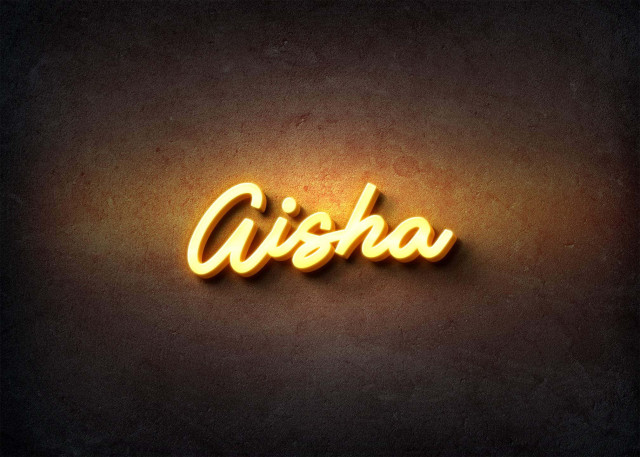 Free photo of Glow Name Profile Picture for Aisha