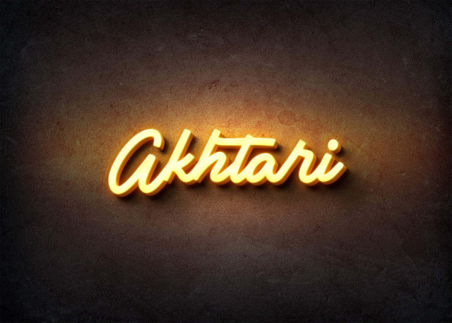 Free photo of Glow Name Profile Picture for Akhtari