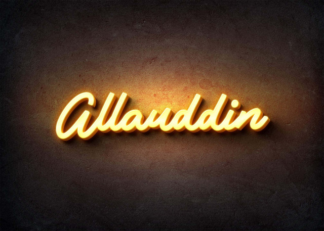 Free photo of Glow Name Profile Picture for Allauddin