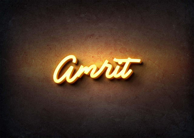 Free photo of Glow Name Profile Picture for Amrit