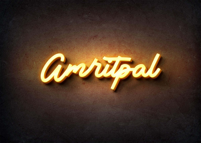 Free photo of Glow Name Profile Picture for Amritpal