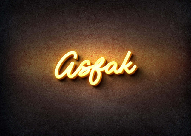 Free photo of Glow Name Profile Picture for Asfak