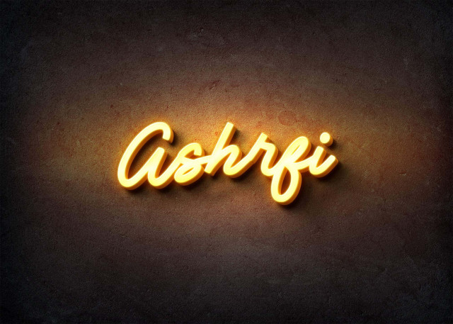 Free photo of Glow Name Profile Picture for Ashrfi