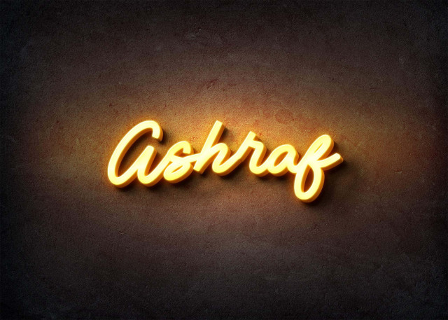 Free photo of Glow Name Profile Picture for Ashraf