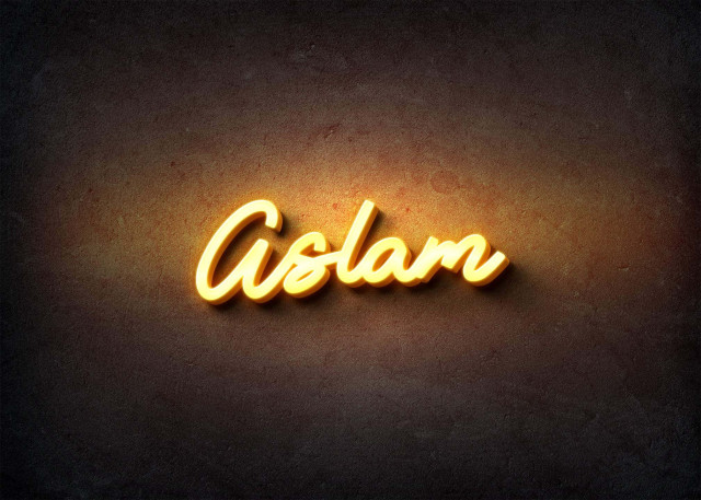 Free photo of Glow Name Profile Picture for Aslam