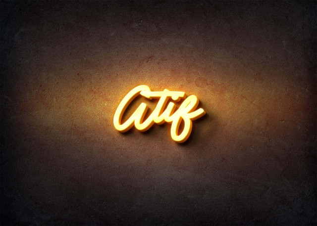 Free photo of Glow Name Profile Picture for Atif