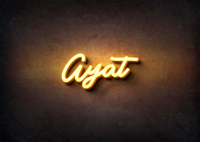Free photo of Glow Name Profile Picture for Ayat